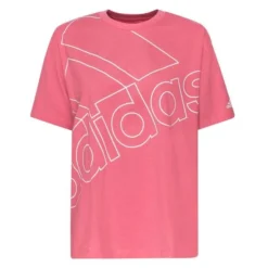 Adidas T-Shirt Logo - Rosa/Weiß Damen