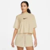 Nike W NSW Mock SS Tee Terry MS Damen T-Shirt