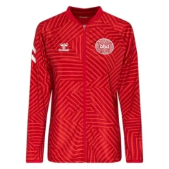 Hummel Dänemark Trainingsjacke Line Up Frauen EM 2022 - Tango Rot Damen