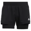 Adidas Shorts Two In One Pacer 3-Stripes Woven - Schwarz Damen