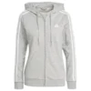 Adidas Hoodie Essentials French Terry 3-Stripes - Grau/Weiß Damen