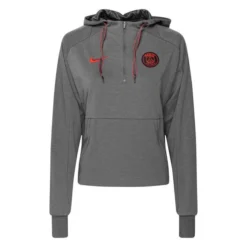 Nike Paris Saint-Germain Hoodie Travel - Grau/Schwarz/Rot Damen