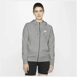 Nike Hoodie NSW Essential Fleece - Grau/Weiß Damen
