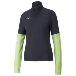 PUMA Trainingsshirt IndividualLIGA 1/4 Reißverschluss - Blau/Grün Damen