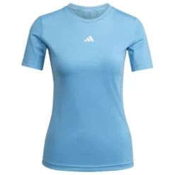 Adidas Training T-Shirt Techfit - Blau/Weiß Damen