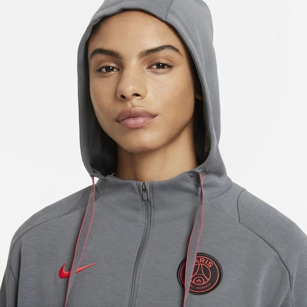 Nike Paris Saint-Germain Hoodie Travel - Grau/Schwarz/Rot Damen 4 Nike Paris Saint-Germain Hoodie Travel - Grau/Schwarz/Rot Damen – Bild 4